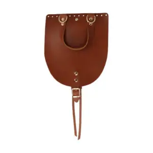 Rucksack-Klappe 23 x 19,5 cm mit Kordelzug - echtes Leder - Hellbraun