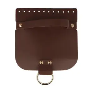 Klappe mit Ring, 18 x 18 cm - echtes Leder - Dunkelbraun