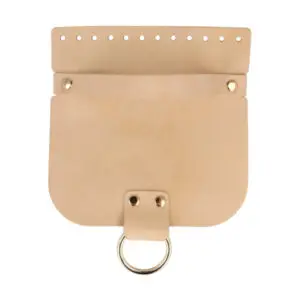 Klappe mit Ring, 18 x 18 cm - echtes Leder - Camel