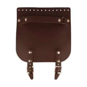 Klappe mit Riemen 20 x 20 cm - echtes Leder - Dunkelbraun