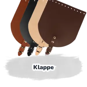 Klappe 18 x 20 cm mit Riemen echtes Leder