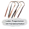 Leder-Trageriemen mit Karabinerhaken 140 cm