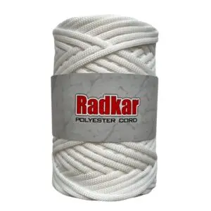 Flache Polyester Kordel 5mm 100m - Weiß (01)