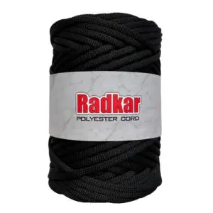 Flache Polyester Kordel 5mm 100m - Schwarz (18)