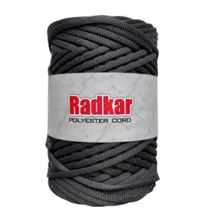 Flache Polyester Kordel 5mm 100m - Graphit (11)
