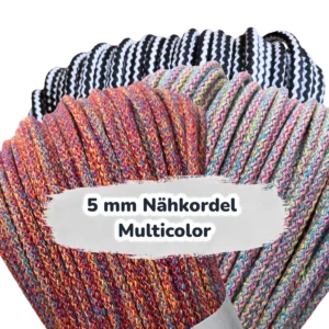 Multicolor Nähkordel 5mm - Polyesterkern -100 m - starr sewing cord